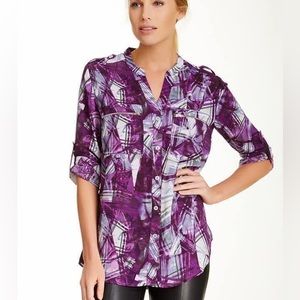 NWT Tracy M abstract print shirt—Size extra large